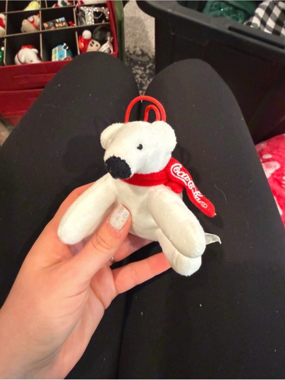 Coca Cola White Polar Bear Plush ornament